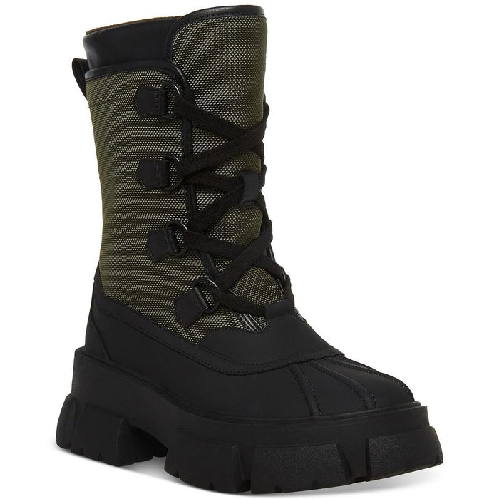 Steve Madden Women's Trench Leather Lace-up Combat Boots