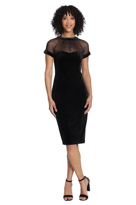 Maggy London Velvet Illusion Dress Black 2