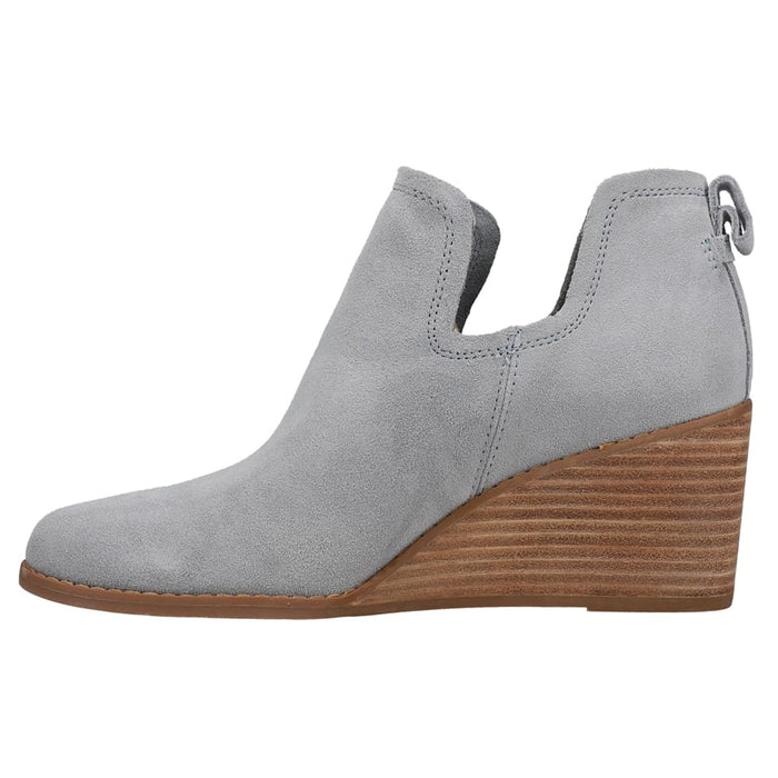 TOMS Women's Kallie Wedge Bootie Stone Grey Suede