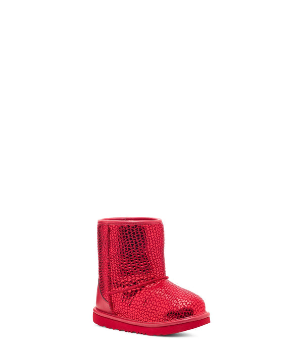 UGG Unisex-Child Classic Ii Gel Hearts Boot, Red, 5 Big Kid