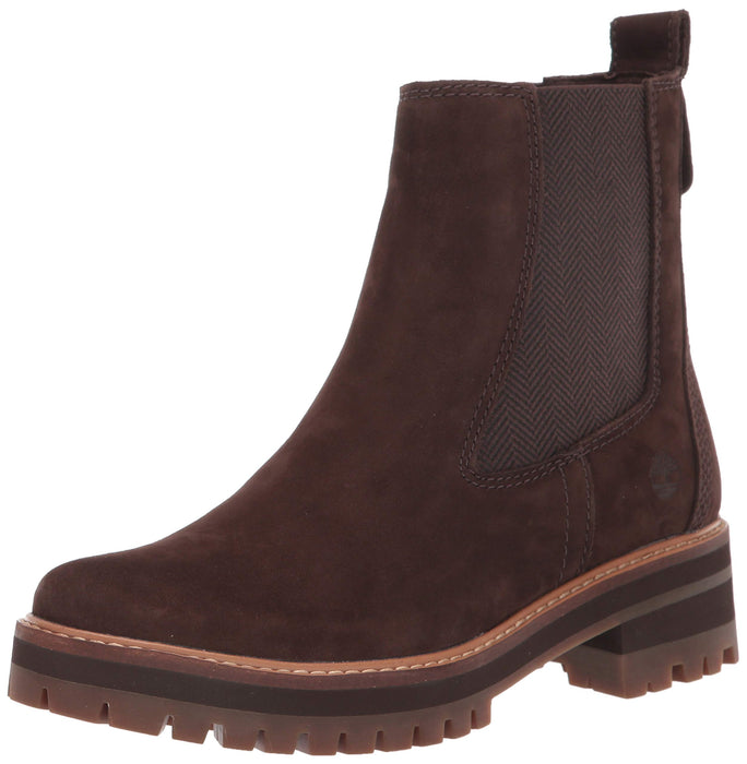 Timberland Women's Courmayeur Valley Chelsea Fashion Boot, Dark Brown Nubuck, 7.5 M US