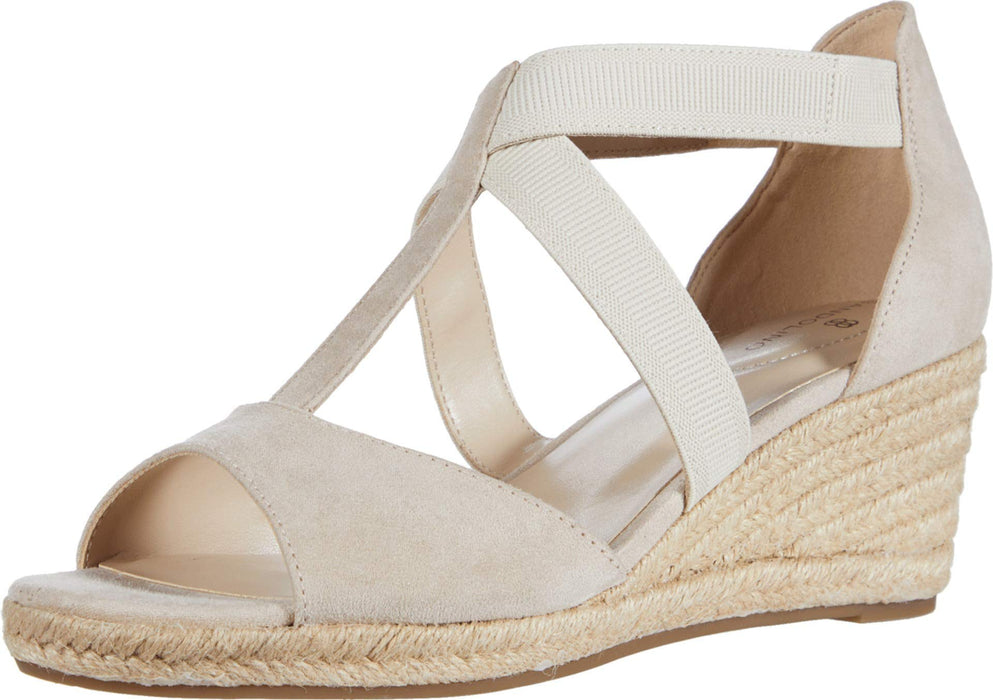 Bandolino Women's Novana Wedge Sandals, Light Natural, 9.5