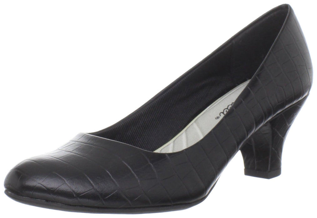 Easy Street Women's Fabulous Pumps, Black Croco, 7 Wide