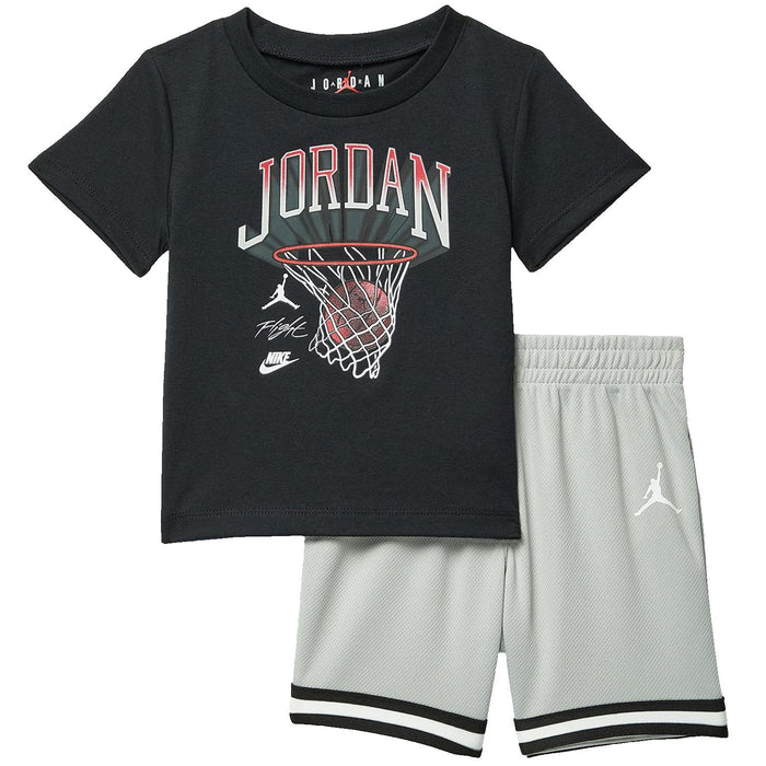 Jordan Baby Boys Hoop Shorts Set (Toddler) Light Smoke Gray 4T Toddler