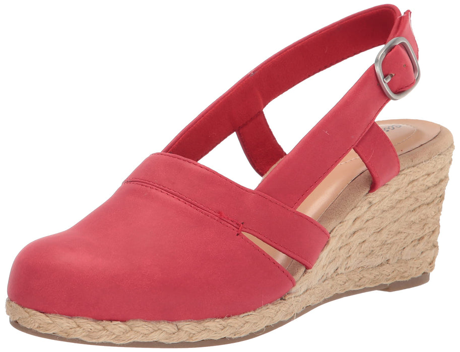 Easy Street Women's Stargaze Wedge Sandals, Red, 9.5