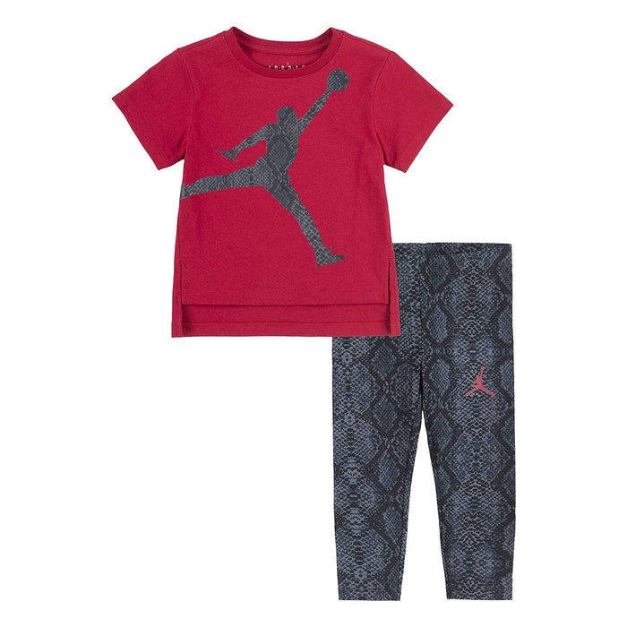 Jordan Baby Girls Jumpman Snake Leggings Set (Toddler) Black 3T Toddler