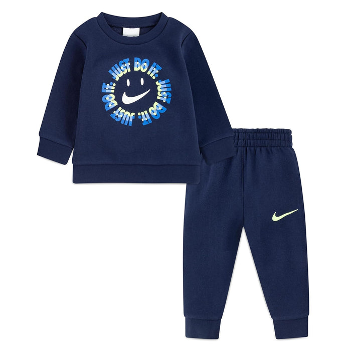 Nike Baby Boys Happy GFX Crew Set (Infant) Midnight Navy 24 Months