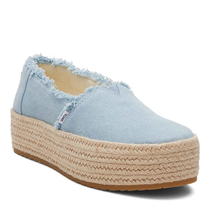 TOMS Womens' Valencia Canvas Platform Espadrille Flats