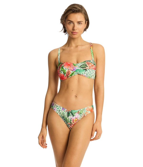 SEA LEVEL SWIM Womens Dolce Twist Bandeau Green 6