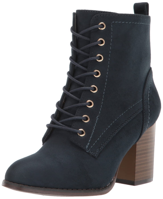 Journee Collection Women's Baylor Lace Up Stacked Heel Booties