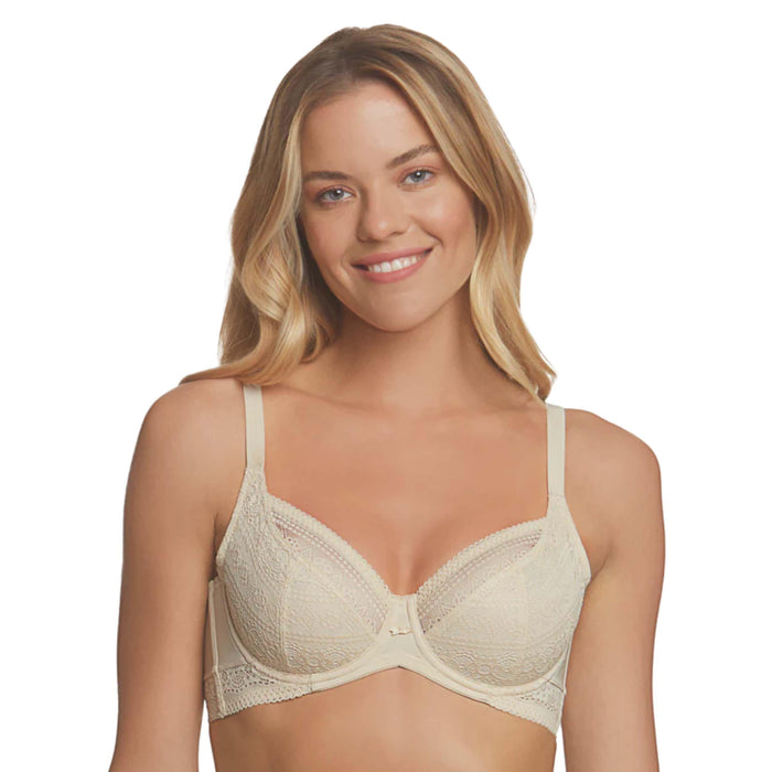 Dominique Womens Tessa Lace Full Figure T-Shirt Bra Nude 34D One Size