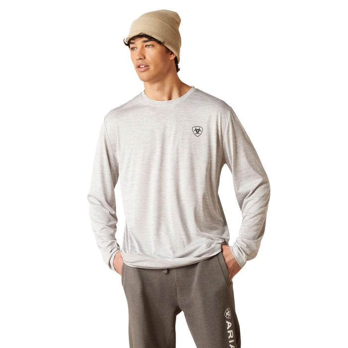 Ariat Charger Camo Corps Long Sleeve T-Shirt Light Grey Heather SM