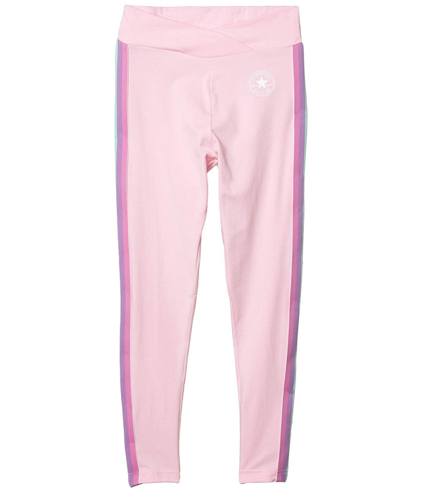 Converse Girls Striped Tulip Leggings (Big Kids) Cherry Blossom SM (7-8 Big Kid)