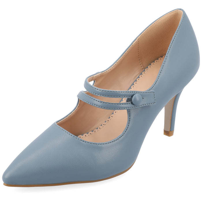 Journee Womens' Sidney Pointed Toe Mid Heel Pumps