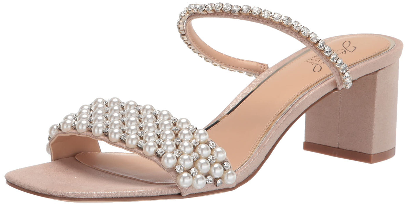 Jewel Badgley Mischka Women's Orsen Heeled Sandals, Rose Gold, 7