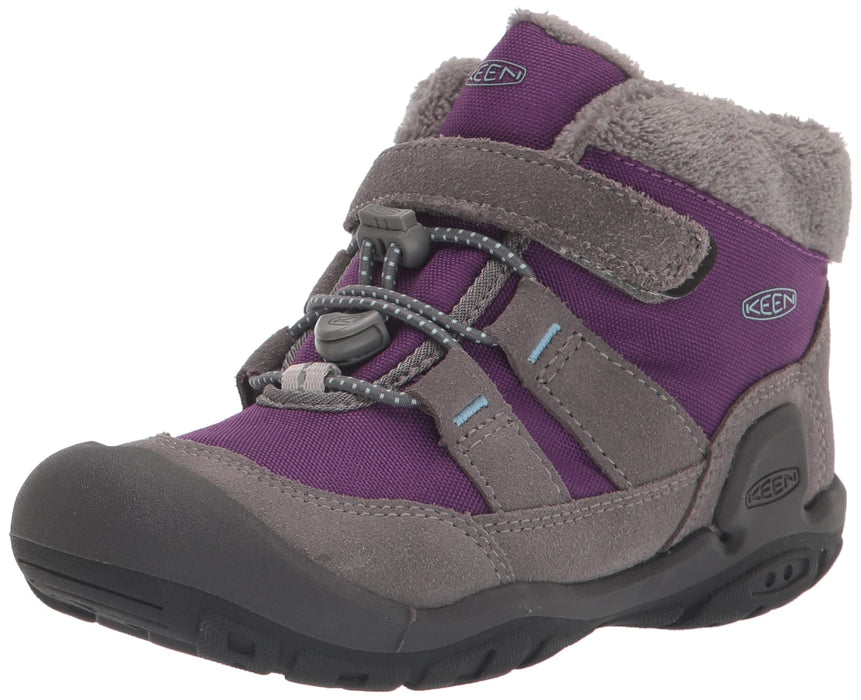 KEEN Knotch Chukka Mid Height Insulated Easy On Snow Boots, Steel Grey/Charisma, 2 US Unisex Big Kid