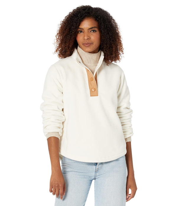 Draper James Turtleneck Pullover Fleece Magnolia White XS