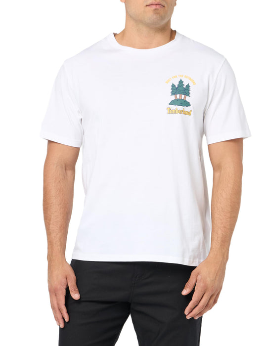 Timberland Mens The Rising Sun Graphic Tee, White, X-Large
