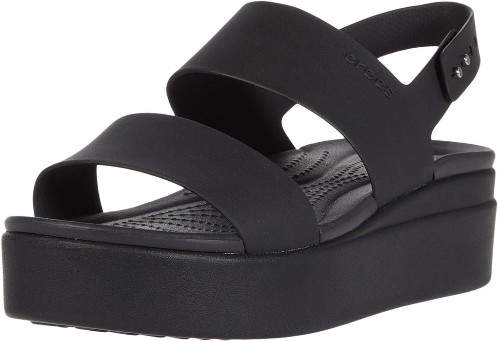 Crocs Women's Brooklyn Low Wedges, Platform Sandals Black, Numeric_10