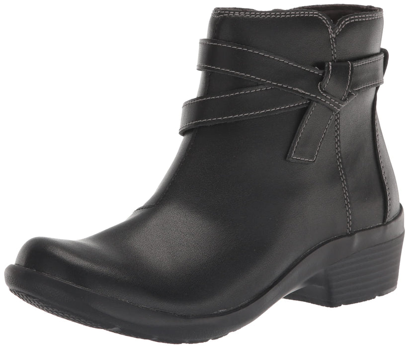 Clarks Women's Angie Spice Ankle Boot, Dark Tan Leather, 6.5