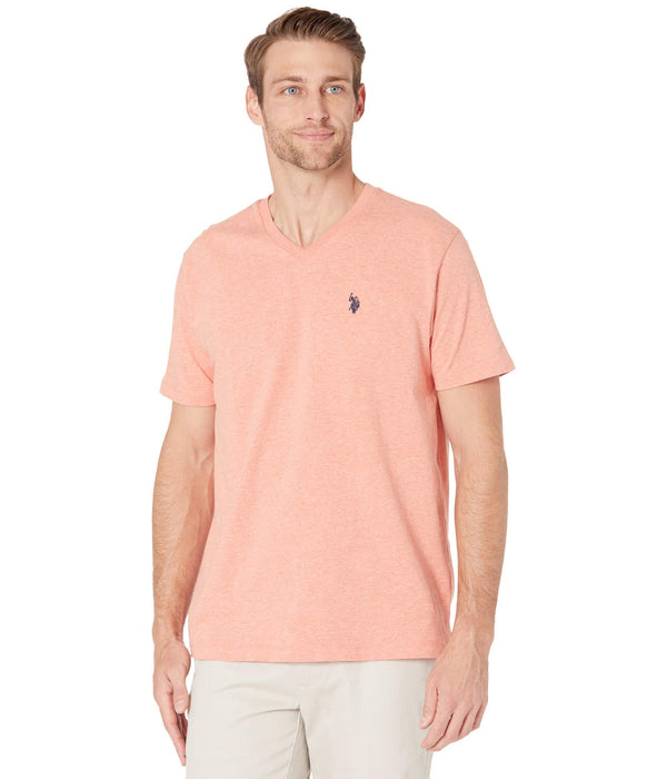 U.S. POLO ASSN. V-Neck Tee Orange Sand Heather MD