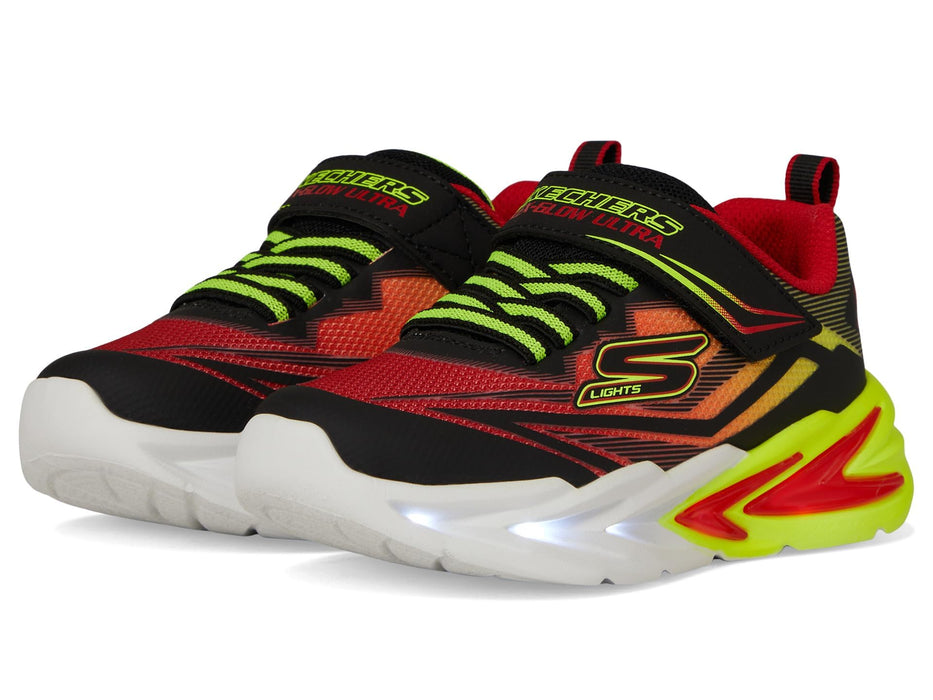 Flex-Glow Ultra Sneaker, Black/Red, 6 Toddler