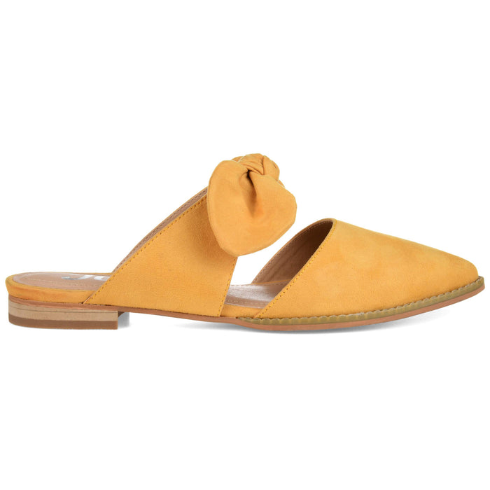 Journee Collection Womens' Telulah Bow Slip on Flat Mules