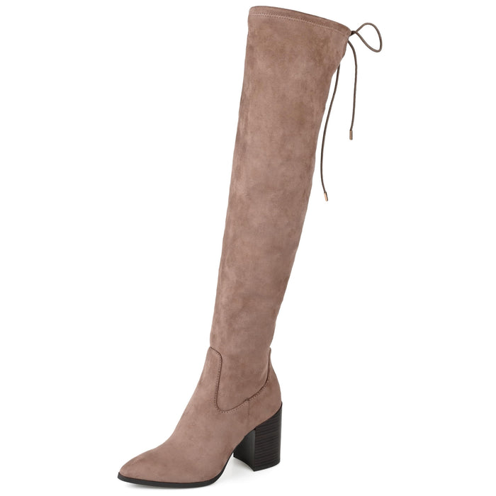 Journee Collection Women's Paras Knee High Boots, Taupe, 9 X-Wide