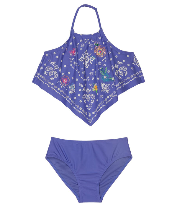 PEEK Girl's Halter Flower Two-Piece Swimwear