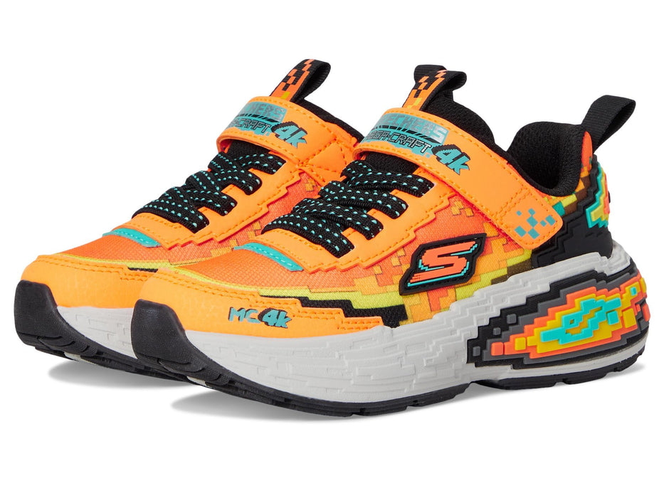 Mega-Craft 4K Sneaker, Orange/Black, 3 Little Kid