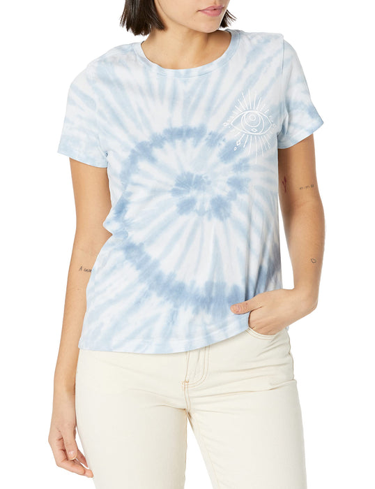 Lucky Brand Tie-Dye Spiritual Eye Classic Crew Tee Moonlight Blue XS (US 0-2)