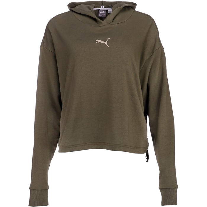 PUMA Ruching Hoodie Dark Green Moss LG