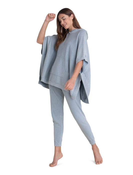 Barefoot Dreams Sunbleached Poncho Washed Denim One Size