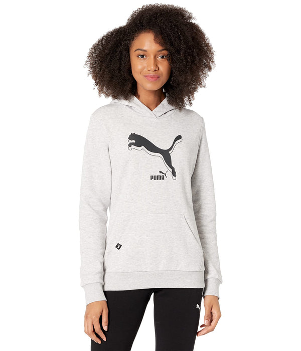 PUMA Power Logo Hoodie Fleece Light Gray Heather LG