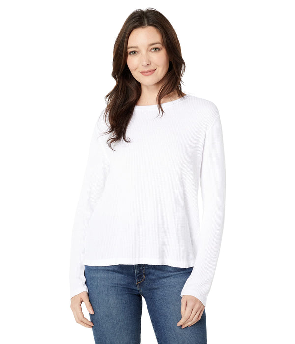 Dylan by True Grit Waffle Long Sleeve Alex Crew White LG