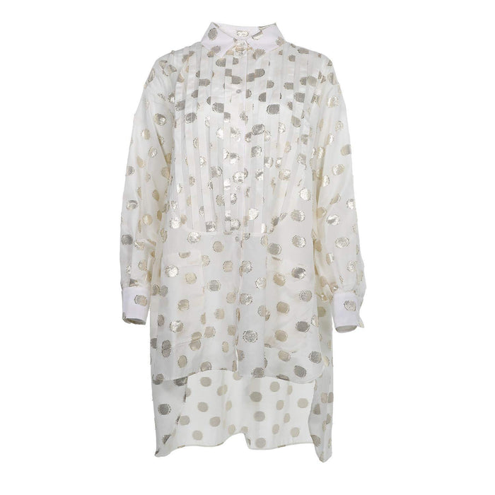 Faith Connexion Plastron Oversize Shirt White/Gold MD