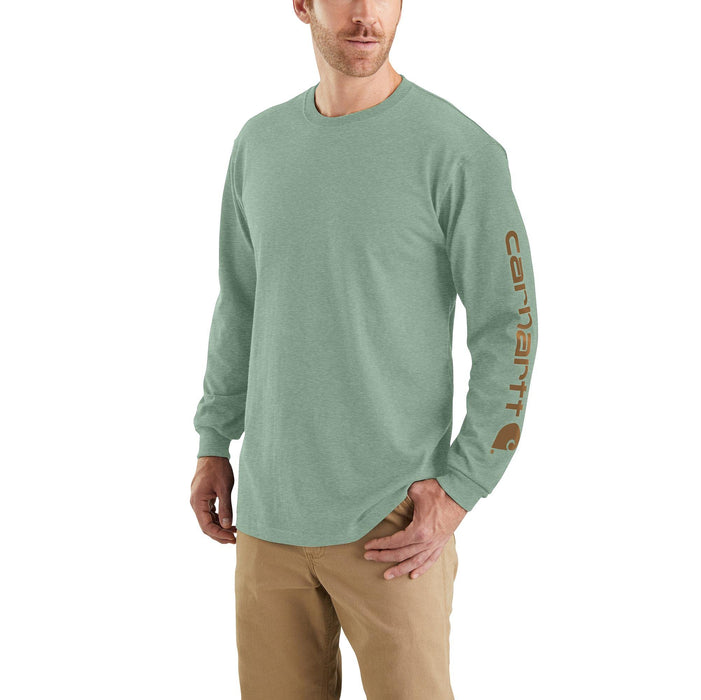 Carhartt Men's Loose Fit Heavyweight Long Logo Sleeve Graphic T-Shirt