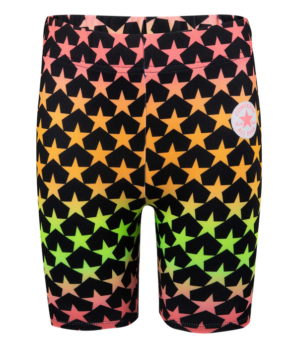 Converse Girls Print Biker Shorts (Big Kids) Black LG (12-14 Big Kid)