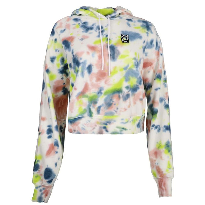 PUMA Pivot Crop Tie-Dye Hoodie Lemon Sherbert LG