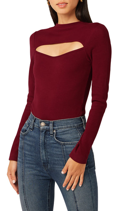 Hudson Jeans Sweetheart Cutout Bodysuit Syrah MD