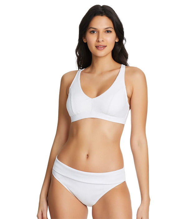 Bleu Rod Beattie Walk The Line Over-the-Shoulder Underwire Top White 40D