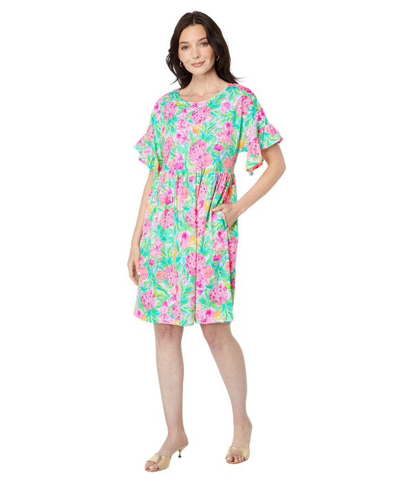 Lilly Pulitzer Tiltson Short Sleeve Dress Resort White Pear Necessities SM