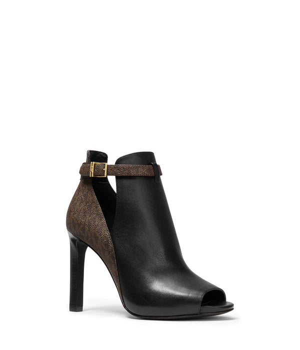 Michael Kors Lawson Womens Leather Peep Toe Ankle Wrap Booties