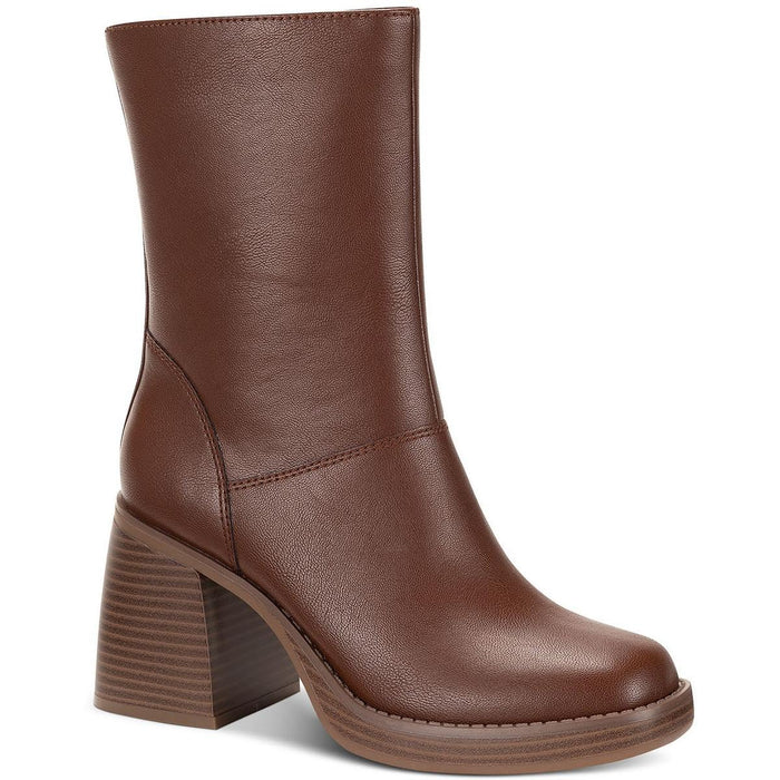 Sun + Stone Womens Aleenn Stacked Mid-Calf Boots