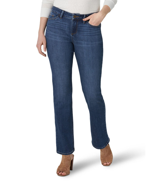Lee Secretly Shapes Regular Fit Straight Leg Jeans Mid-Rise Lagoon Blue 4 L