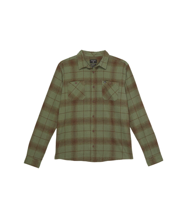 Quiksilver Boys Shadow Swells Flannel Shirt Green Big Kid XL