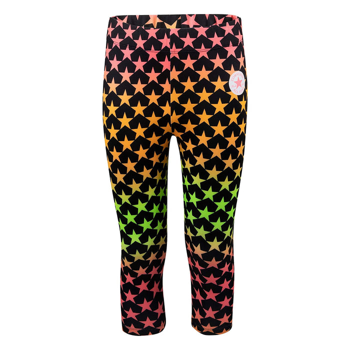 Converse Girls Print Capri Leggings (Big Kids) Black MD (10 Big Kid)
