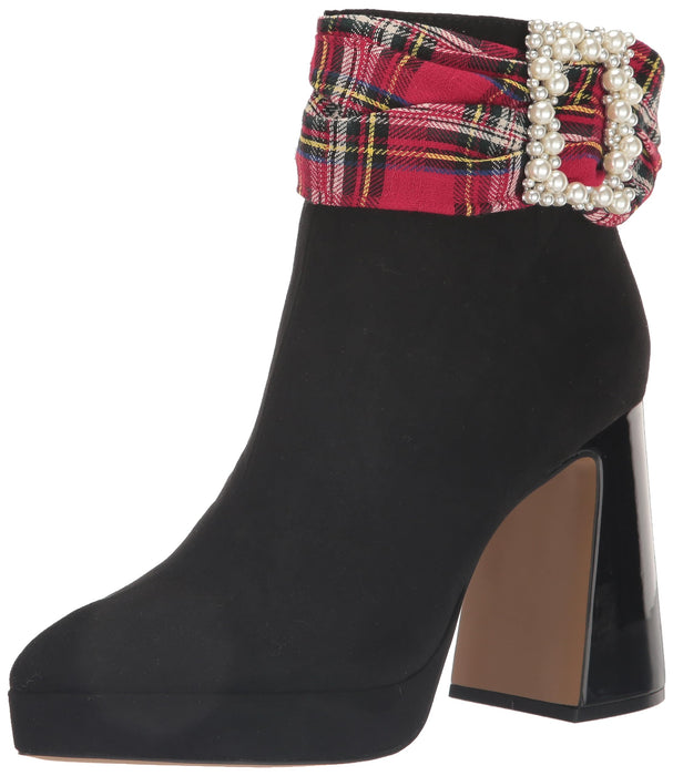 Betsey Johnson Women's Idris Ankle Boots, Red/Black Multi, 9.5