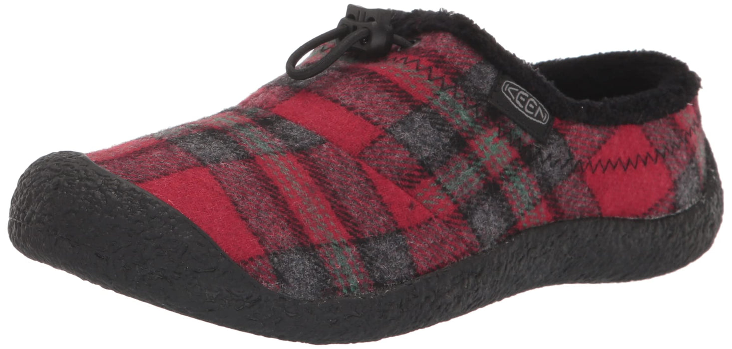 KEEN Women's Howser 3 Slide Comfy Durable Slippers, Red Plaid/Steel Grey, 7