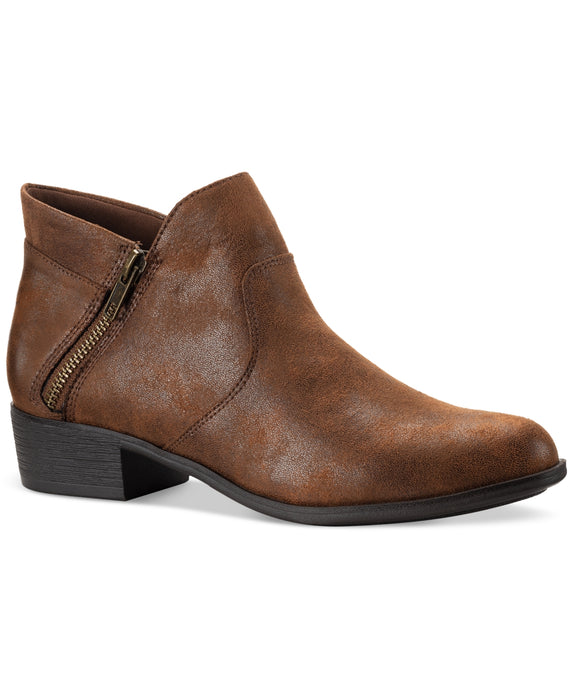 Sun + Stone Women's Adelinee Double Zip Ankle Booties, Created for Macy's - Black Micro